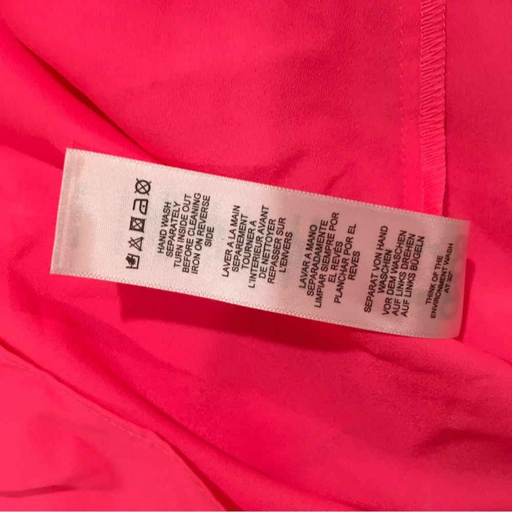 ASOS Neon Pink Halter Maxi Dress Open Strappy Back Chiffon Flowy Gown Womens 6 - Picture 6 of 6